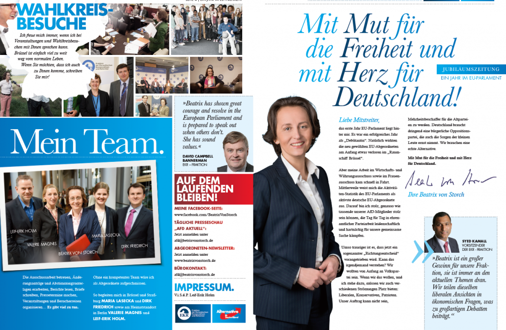 Jubiläumszeitung Beatrix von Storch